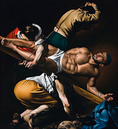 Francois Sagat, crocifisso in un quadro provocatorio di Ross Watson Cultura Gay Icone Gay Lifestyle Gay 