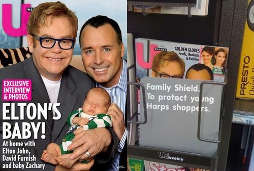 Arkansas: censurata la copertina di Us Weekly con Elton John ed il piccolo Zachary Cultura Gay 