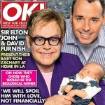 Elton John col figlio Zachary sulla copertina di OK Magazine Gossip Gay 