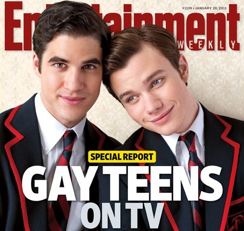 Glee, Chris Colfer e Darren Criss sulla copertina di Entertainment Weekly Cultura Gay Televisione Gay 