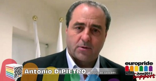 Antonio Di Pietro aderisce a Roma Europride 2011 (video) Cultura Gay Video 