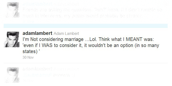 Adam Lambert: "Non sto pensando al matrimonio" Gossip Gay 