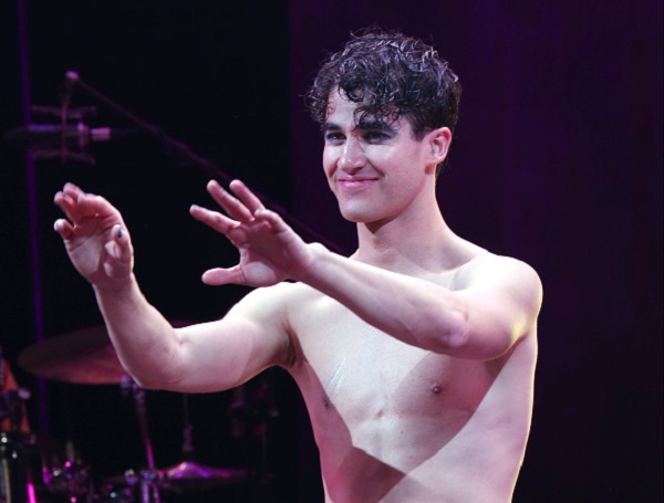 Darren Criss during the debut Curtain Call for 'Hedwig and the Angry Inch' at the Belasco Theatre on April 29, 2015 in New York City.