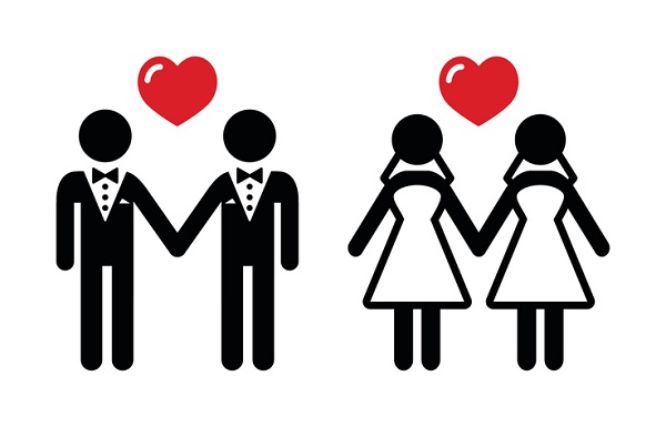 Gay marriage icons set